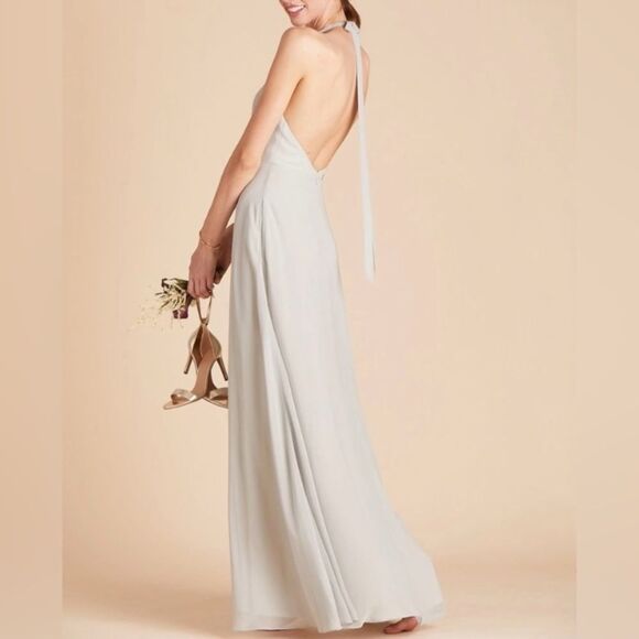 Birdy Grey Moni Convertible Maxi Dress Size M Dove Grey Bridesmaid Gown Fairy - Picture 4 of 13